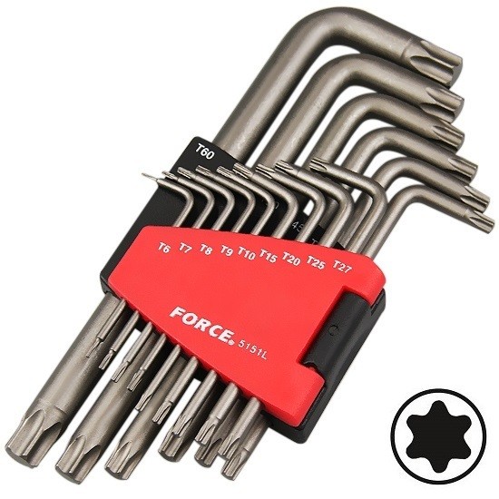 JUEGO LLAVES LARGAS TORX 15pzs FORCE (5151L)